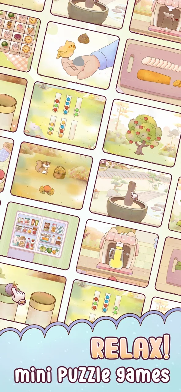 My Cozy Life mini-games including cooking, puzzles, and quiet everyday moments